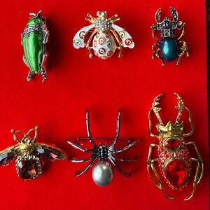 Vibrant Insect Brooch Collection